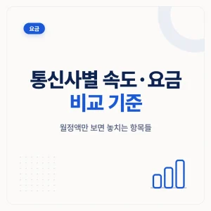 통신사별 인터넷 속도 요금 비교 기준